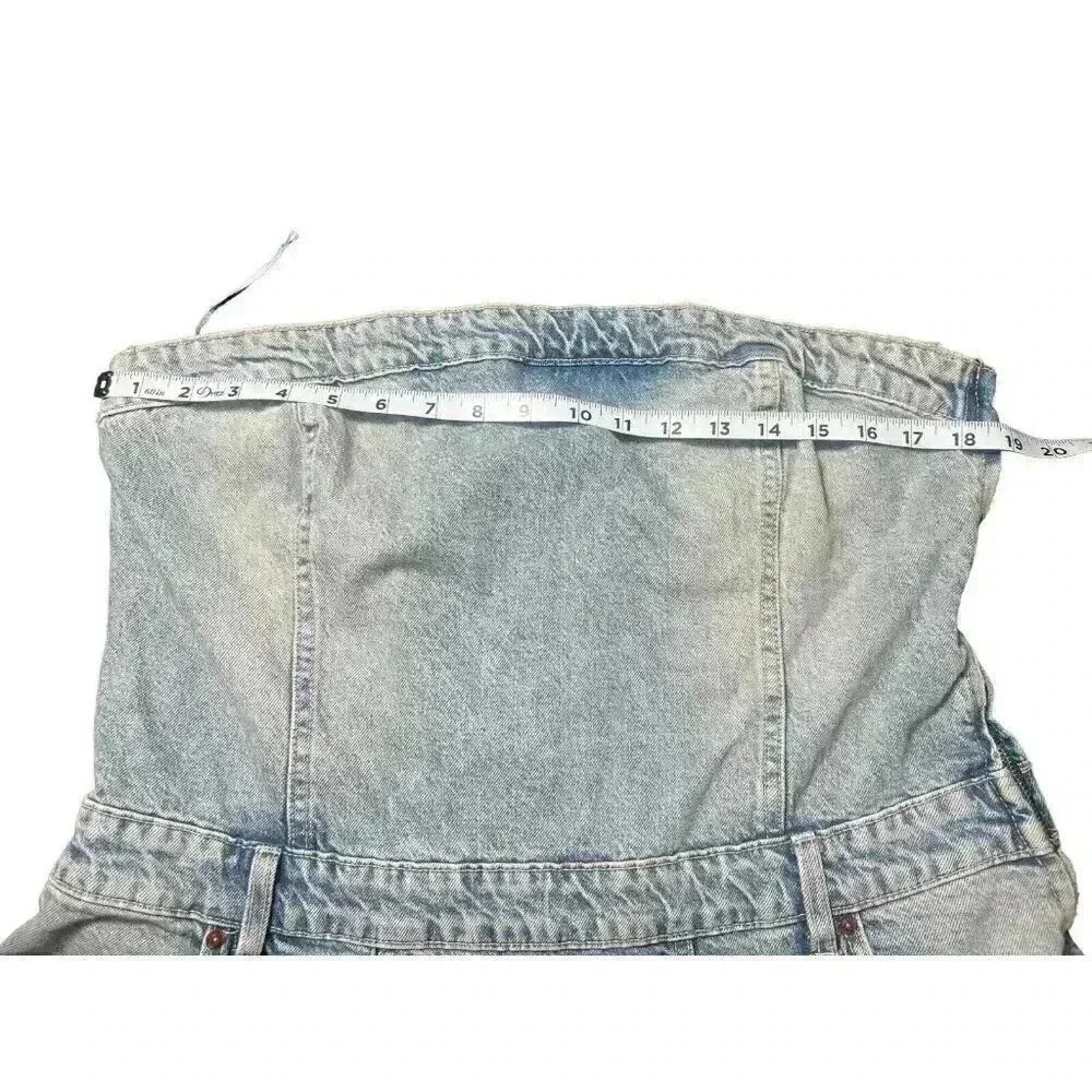 ZARA PLEATED TRF DENIM DRESS XL NWT - Picture 8 of 11